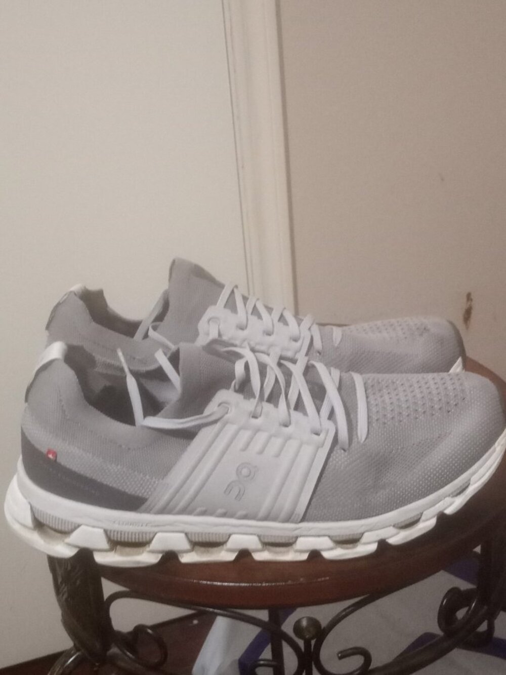 On Cloudswift Shoes Mens Size 12.5 Gray Black Running CloudTec Helion Road